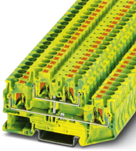 Protective conductor double level terminal, push-in connection, 0.2-6.0 mm², 6 kV, yellow/green, 3211854