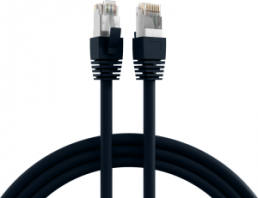 Patch cable, RJ45 plug, straight to RJ45 plug, straight, Cat 8.1, S/FTP, LSZH, 10 m, black