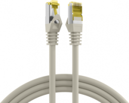 Patch cable, RJ45 plug, straight to RJ45 plug, straight, Cat 6A, S/FTP, LSZH, 5 m, gray