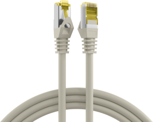 Patch cable, RJ45 plug, straight to RJ45 plug, straight, Cat 6A, S/FTP, LSZH, 0.15 m, gray