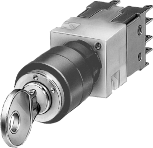 Key switch CES, unlit, latching, waistband round, 62°, trigger position 0, mounting Ø 16 mm, 3SB2202-4LA01