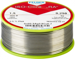 Solder wire, lead-free, SAC (Sn95Ag3.8Cu0.7), Ø 1.5 mm, 250 g