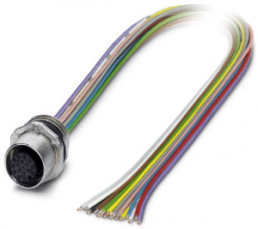 Sensor actuator cable, M12-flange socket, straight to open end, 17 pole, 0.5 m, 1.5 A, 1556294