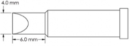 Soldering tip, Chisel shaped, (L x W) 6 x 4 mm, GT4-CH0040P