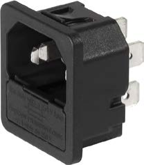 Combination element C14, 3 pole, snap-in, plug-in connection, black, 6200.4230