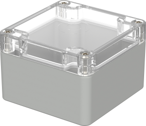 Polycarbonate enclosure, (L x W x H) 82 x 80 x 55 mm, light gray/transparent (RAL 7035), IP65, 02210100