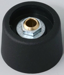 Rotary knob, 4 mm, plastic, black, Ø 23 mm, H 16 mm, A3123049