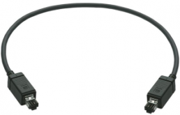 System cable, RJ11/RJ14 plug, straight to RJ11/RJ14 plug, straight, Cat 5, PVC, 1.5 m, black