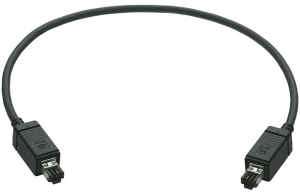 System cable, RJ11/RJ14 plug, straight to RJ11/RJ14 plug, straight, Cat 5, PVC, 1.5 m, black