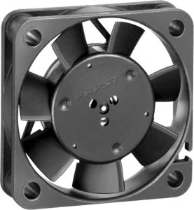 DC axial fan, 12 V, 40 x 40 x 10 mm, 6 m³/h, 17 dB, sintec slide bearing, ebm-papst, 412 FM