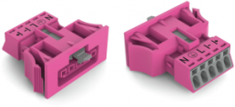 Socket, 5 pole, snap-in, push-in, 0.25-1.5 mm², pink, 890-785/080-000
