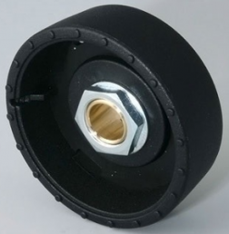 Rotary knob, 6.35 mm, PA 6, black, Ø 33 mm, H 14 mm, B8133639