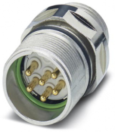 Plug, 6 pole, solder connection, screw locking, straight, 1624044