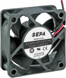 DC axial fan, 24 V, 60 x 60 x 25 mm, 36.7 m³/h, 36 dB, ball bearing, SEPA, PLB60A24SE16A