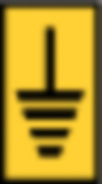 Polyamide cable maker, imprint "symbol: GND", (L x W x H) 3 x 9.6 x 8 mm, max. bundle Ø 5.3 mm, yellow, 561-03734