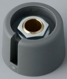 Rotary knob, 6.35 mm, plastic, gray, Ø 23 mm, H 16 mm, A3023638