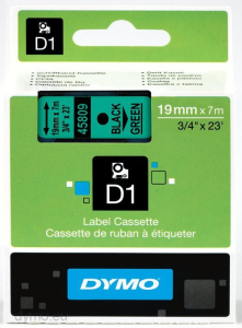 Labelling tape cartridge, 19 mm, tape green, font black, 7 m, S0720890