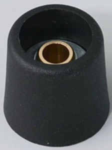 Rotary knob, 6.35 mm, plastic, black, Ø 16 mm, H 16 mm, A3116639