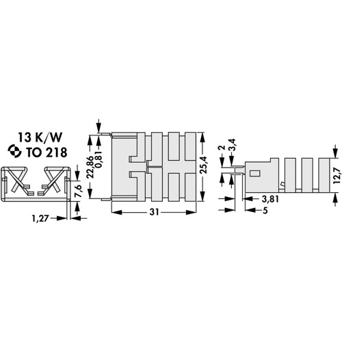 FK 241 SA 218 V Fischer Elektronik Heat Sinks Image 2