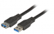 USB 3.0 Extension cable, USB plug type A to USB jack type A, 1.8 m, black