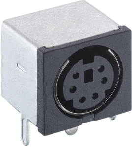 Panel socket, 4 pole, solder pin, angled, TM 0508 A/4