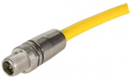 Sensor actuator cable, M12-cable plug, straight to open end, 8 pole, 1.5 m, PUR, yellow, 21330100850015