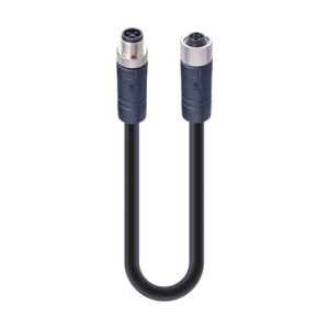 Sensor actuator cable, M12-cable plug, straight to M12-cable socket, straight, 4 pole, 2 m, PUR, black, 16 A, 934853081
