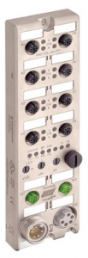 Sensor-actuator distributor, Multiprotocol, 8 x M12 (5 pole, 16 input / 16 output), 934882007