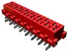 Socket header, 10 pole, pitch 1.27 mm, straight, red, 8-188275-0