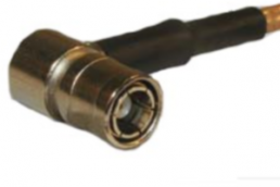 Mini SMB plug 75 Ω, RG-59, RG-62, Belden 8221, Belden 9228, solder connection, angled, 142336-75