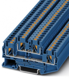 Double level terminal, push-in connection, 0.2-6.0 mm², 4 pole, 28 A, 6 kV, blue, 3211793