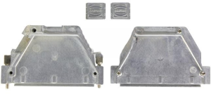 D-Sub connector housing, size: 4 (DC), straight 180°, angled 40°, zinc die casting, silver, 61030010018