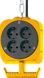 Power station, 4-way, 5 m, 16 A, yellow, 1 15176 0