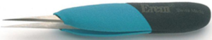 ESD precision tweezers, insulated, antimagnetic, stainless steel, 120 mm, E3CSA