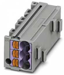 Shunting honeycomb, push-in connection, 0.14-2.5 mm², 1 pole, 17.5 A, 6 kV, gray, 3270425