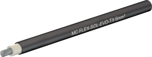 Polyolefine-photovoltaic cable, halogen free, Flex-Sol-Evo-TX, 6.0 mm², AWG 10, black, outer Ø 6 mm