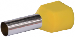 Insulated twin wire end ferrule, 6.0 mm², 14 mm long, yellow, 22C439