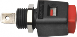 Quick pressure clamp, red, 30 VAC/60 VDC, 16 A, faston plug, nickel-plated, ESD 498 / RT