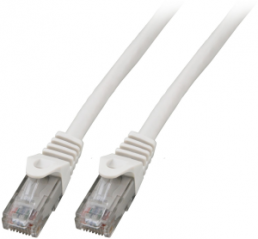 Patch cable, RJ45 plug, straight to RJ45 plug, straight, Cat 5e, U/UTP, LSZH, 15 m, white