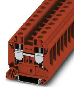 Through terminal block, screw connection, 1.5-25 mm², 2 pole, 76 A, 8 kV, red, 3044207