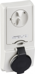 CEE surface-mounted socket, 4 pole, 16 A/480-500 V, black, 7 h, IP44, 82137