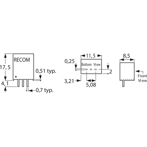 R-78B5.0-1.5L RECOM DC/DC Converters Image 3