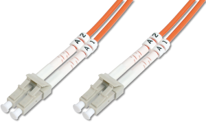 FO duplex patch cable, LC to LC, 1 m, OM2, multimode 50/125 µm