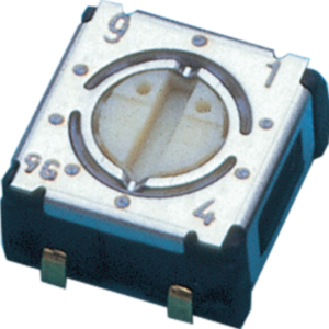 Encoding rotary switches, 10 pole, BCD, straight, 100 mA/2.4 VDC, S-4010A