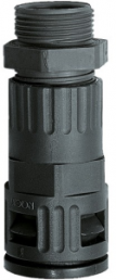 Plastic tube fitting, M12, plastic, IP66, black, (L) 51 mm