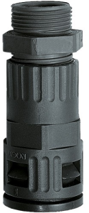 Plastic tube fitting, M25, plastic, IP66, black, (L) 70 mm