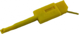 Miniature clamp test probe, yellow, max. 1 mm, L 35 mm, CAT O, pin 0.64 mm, KLEPS 064 PCH GE
