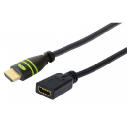 HDMI extension cable, HDMI plug to HDMI socket, 7.5 m, black