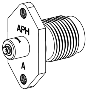 Coaxial adapter, 50 Ω, AMC plug to RP TNC socket, straight, 031-6101