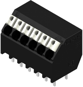 PCB terminal, 6 pole, pitch 3.5 mm, AWG 28-14, 10 A, spring-clamp connection, black, 1885690000